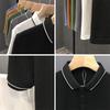 Men's High-End Pearl Ice Silk Polo Shirt, Summer 2023, Short-Sleeved Business Lapel T-Shirt