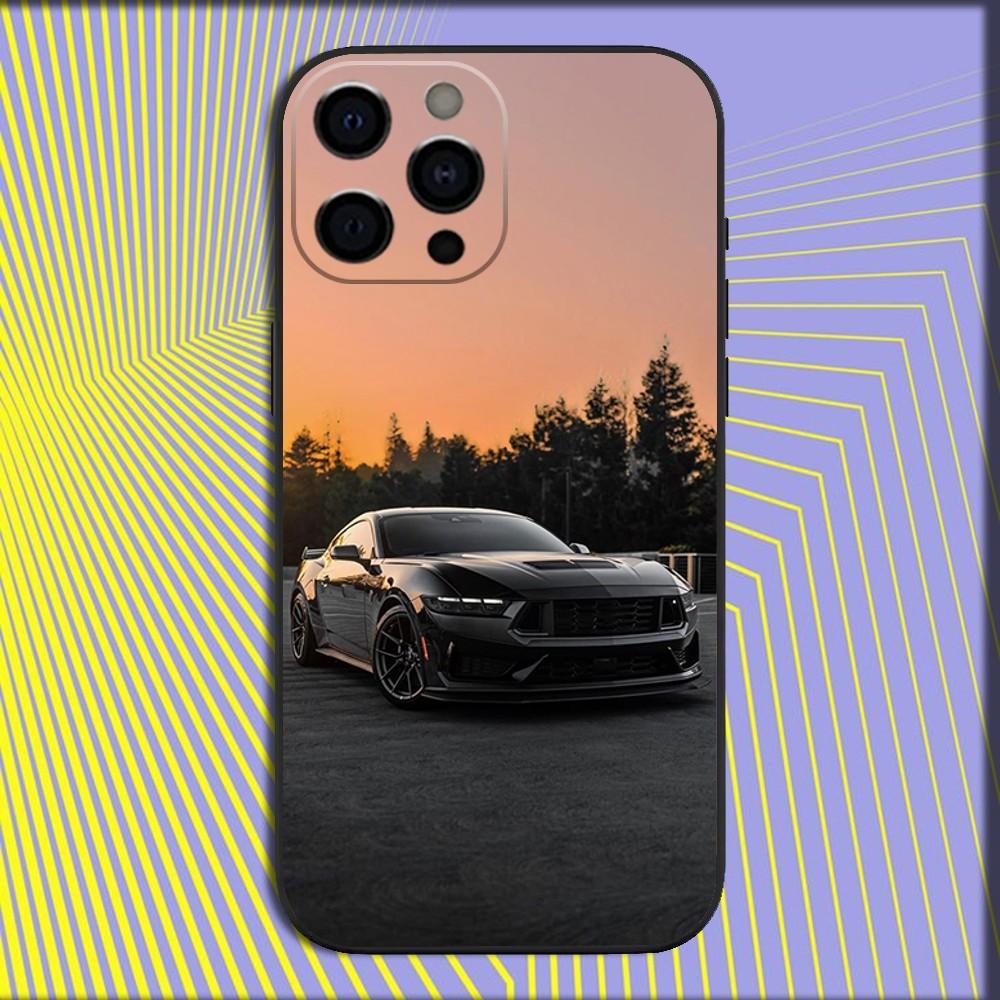 Крутой чехол для телефона F-Fords Car M-Mustang для iPhone 16,15,14,13,12,11,Pro,X,XS,Max,XR,Plus,Mini, Мягкий черный чехол