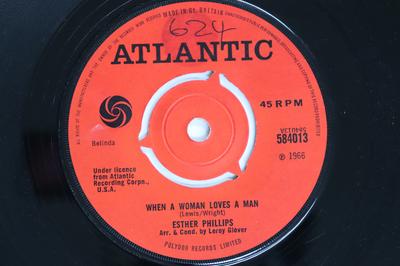 7-дюймовая пластинка ESTHER PHILLIPS - When A Woman Loves A Man 584013 ATLANTIC 1966 UK Соул/Фанк Б/У