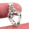 Natural Green Amethyst Gemstone 925 Solid Sterling Silver Pendant 1.25" m2H17