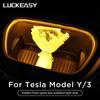 LUCKEASY For Tesla Model 3 Y Car Modification Accessories 12V Front Spare Box Atmosphere Light Silicone Tube LED Lighting Bar