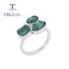 Unique Natural Emerald Handmade Ring,simple Design Rough Gemstone Pure 925 Sterling Silver Women Jewelry