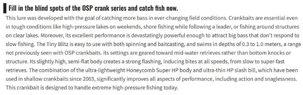 OSP Blitz Tiny 46 mm 6.5 grams Floating Lure P-20 (0638)