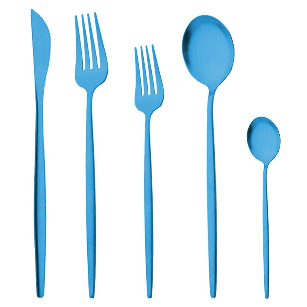 Матовая посуда из нержавеющей стали, набор столовых приборов из розового золота, нож, десертная вилка, чайная ложка, набор столовых приборов, кухонное серебро, посуда