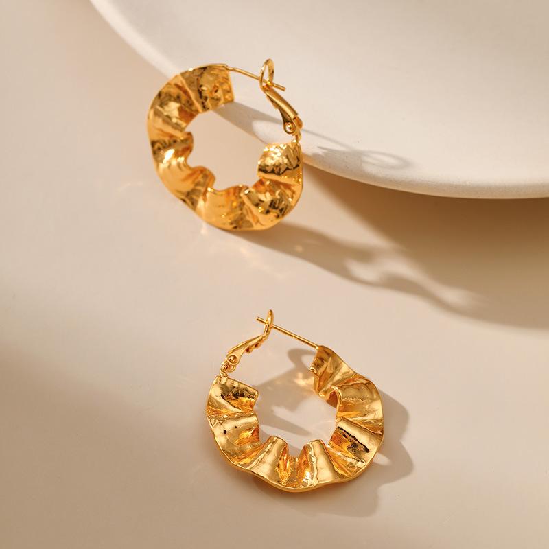 Irregular Personalized 18k Gold Plated Gold Hoop Earrings For Women Fashion Jewelry