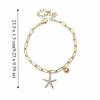 Copper Zircon Bohemian Shell Bangle Ornaments Beach Hand Chain Metal Shell Starfish Bracelet  Beach