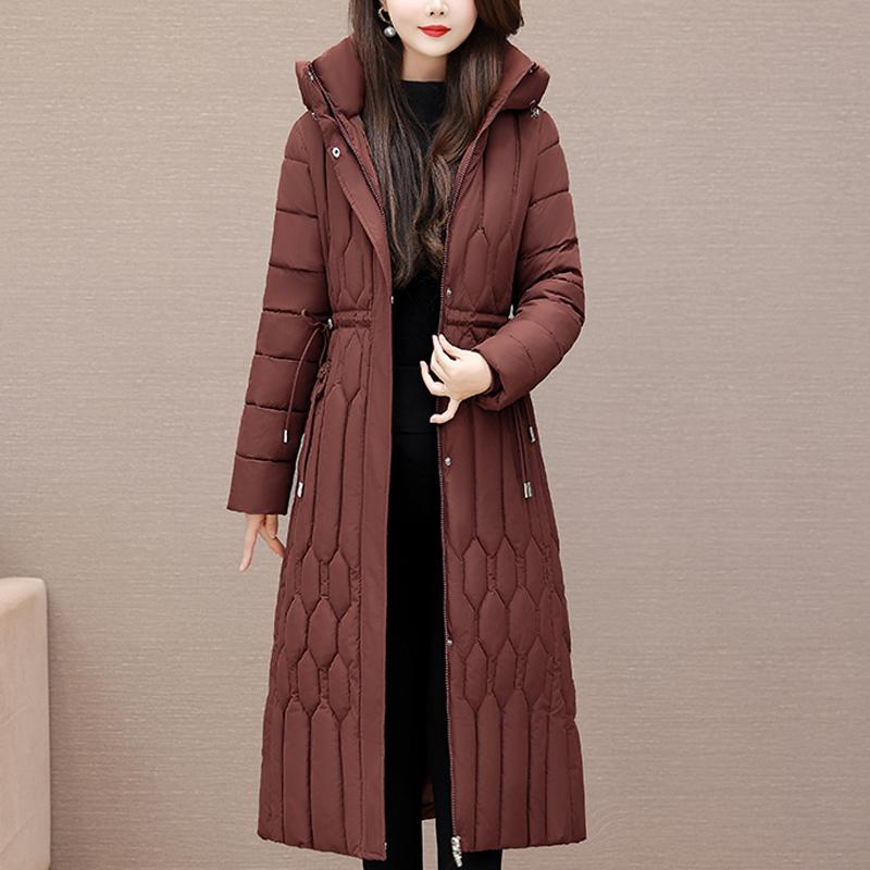 Fashion Winter Long Coat Female Warm Parkas Hooded Casual Thick Middle Age Women Jackets