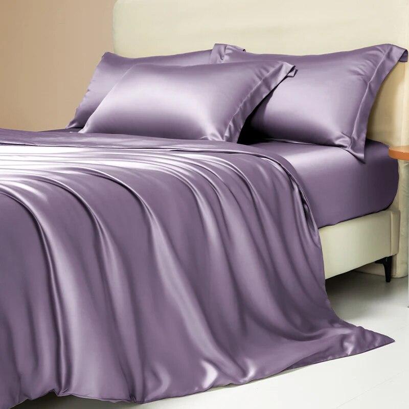 Комплект постельного белья из 100% египетского хлопка с натянутой простыней, плоская простыня, наволочка, роскошные нити 1000, 4/6 шт., комплекты постельного белья Sliky