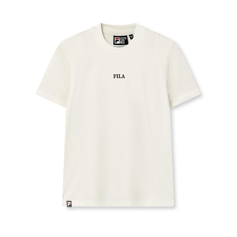 Fila Оригинальная простая классическая базовая ретро повседневная универсальная удобная кофта с круглым вырезом вязаная с коротким рукавом футболка женские топы F11W619102F-IV