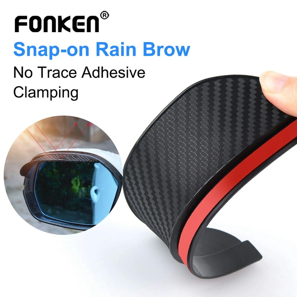 FONKEN 2 шт. универсальное автомобильное зеркало заднего вида, дождевик для бровей, козырек от дождя, козырек из углеродного волокна, защита от снега, солнцезащитный козырек, дождевик, аксессуары для автомобильных зеркал