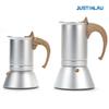 JUSTINLAU 3/6 Cups Moka Coffee Maker Pot Aluminum Coffee Pot for Kitchen Italian Mocha Espresso Latte Stovetop Filter Barista