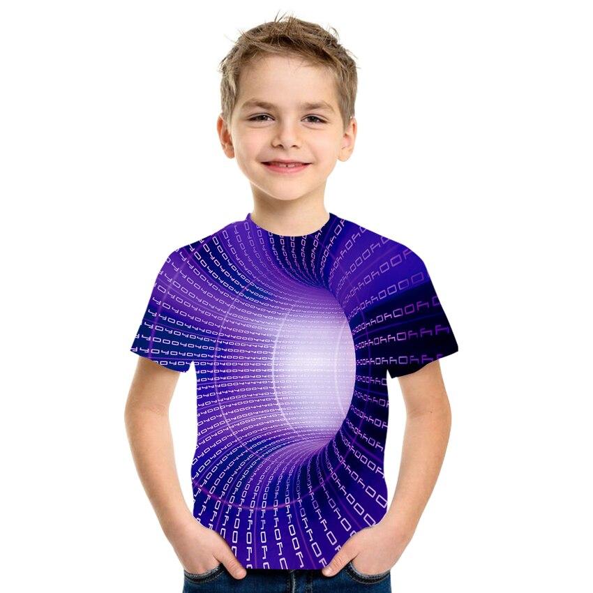 Летняя футболка Flame для мальчиков и девочек, модный топ с короткими рукавами и 3d круглым вырезом, дымчатый элемент