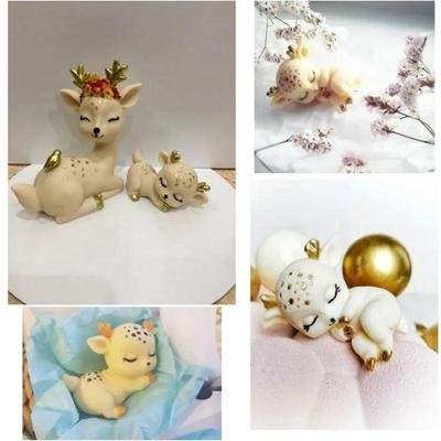 Новая силиконовая форма в виде оленя сика, милая форма для торта с домашним питомцем, шоколадная форма из смолы, 3D инструменты для украшения торта с оленем, форма для мыла и свечей