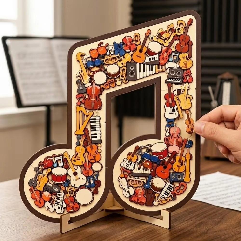 Instrument Print Musical Note Jigsaw Puzzle Irregular Musical Note Puzzle Desktop Decor