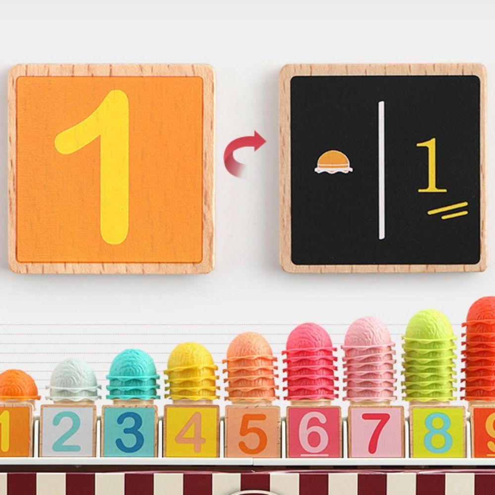 Plastic Pretend Play Food Toy Interactive Math Learning Toy Kids Ice Cream Play Set  Kids Children