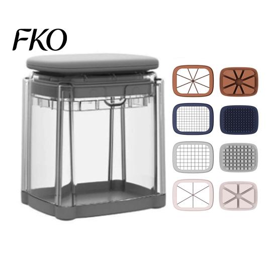 Fruit And Vegetable Dicer French Fry Cutter, with Large-Capacity Visible Box, Stainless Steel Blades Easy Press Slicer Quick Cutting Tool, for