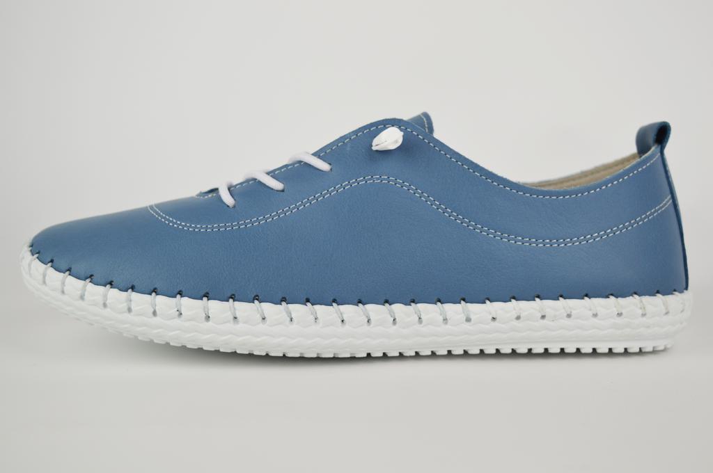 Мокасины кожаные Evromoda 007115 36 Голубой