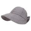Sweet Detachable Bow Stripe Baseball Cap Womens Summer Casual All-Match Face-Slimming Adjustable Bucket Hat Sunscreen Silk