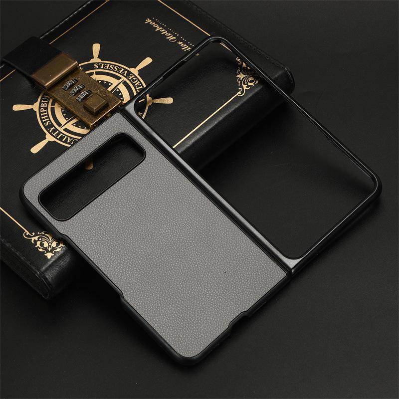 Защитный чехол с узором личи для Google Pixel Fold - Однотонная складная задняя крышка-наклейка