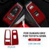 For Subaru BRZ Toyota GR86 2021 2022 2023 2024 LHD RHD Real Soft Carbon Fiber Sticker Car Door Window Button Panel Interior