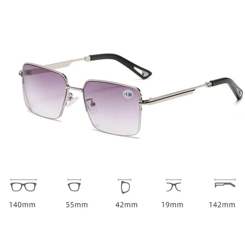Fashion Men Women's Myopia Glasses Business Half Frame Anti Blue Light Near Sight Eyeglasses with Diopter 0 TO -4.0 Eyewear