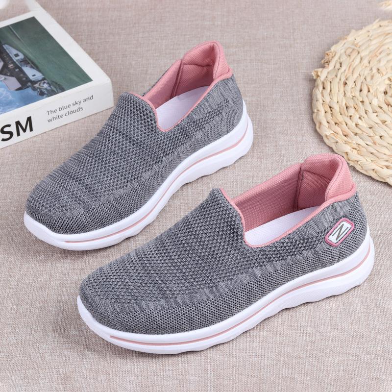 Shoes for Women 2023 New One Step Lazy Shoes, Casual Versatile Mom's Web Shoes, Soft Sole Women's Sports Shoes, Breathable