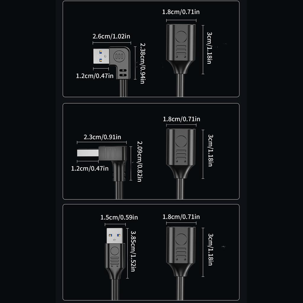 Удлинительный кабель USB 3.0, высокоскоростной USB-удлинитель, 90 градусов, между мужчинами и женщинами, передача данных 5 Гбит/с для удлинителя мыши