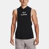 Under Armour Спортивный жилет с капюшоном и буквенным узором без рукавов, мужские топы, черный цвет 1365215-001