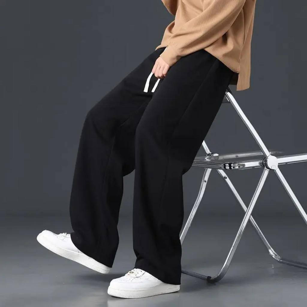 Тренд Весна Осень Тренировочные Брюки Мужские Свободные Прямые Повседневные WId Брюки