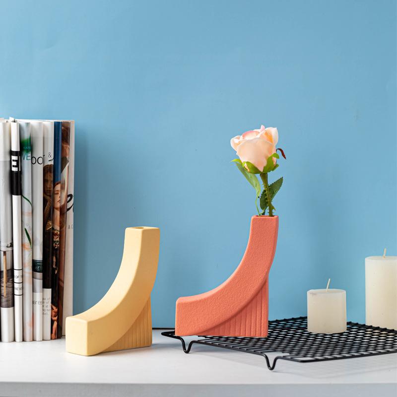 Абстрактная художественная ваза, настольные украшения, керамическая гидропонная ваза, цветочная композиция, домашний декор, украшение сада