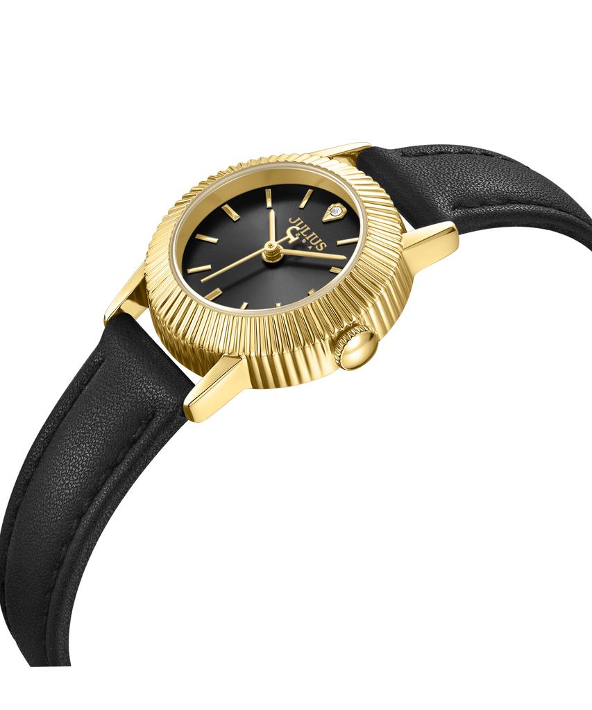 Jyullieoseu Ja-1568 Круглые часы с рифленым безелем