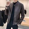 Men's Leather Jacket Men's Spring New Style Men's Leather Jacket Slim Fitting Korean Version Trend Spring and Autumn Casual Coat