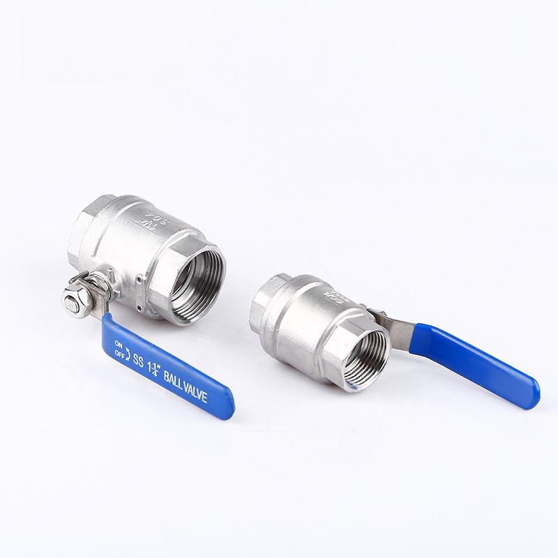 304 Stainless Steel Two-Piece Internal Thread Ball Valve (Sizes: 4 Points, 6 Points, 1 Inch, DN25)