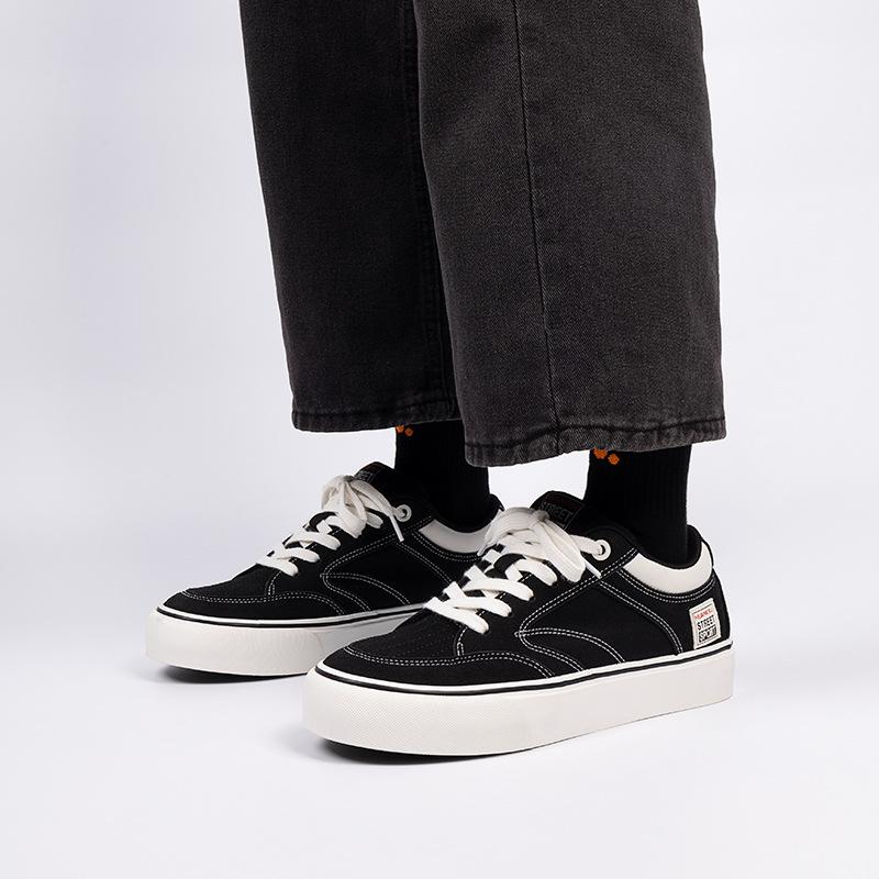 Глобальные черные классические парусиновые туфли, подходящие по цвету, весенний дизайн, чувство универсальности, толстая подошва, увеличивающая высоту доски, туфли ZHQ-XA222