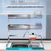 Extendable Double-Layer Carbon Steel Over-Sink Dish Drying Rack