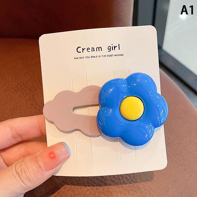 Заколка для челки для девочек Корейская версия детских аксессуаров для волос Цветочная заколка для волос