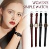 Женские часы с кожаным ремешком, аналоговые кварцевые модные темпераментные женские часы
