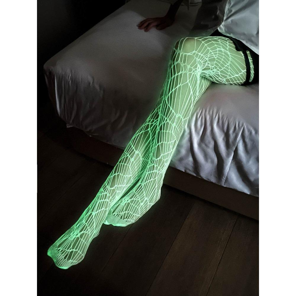 Glowing Fishnet Tights Mesh Hollow Out Pantyhose Fashion Fishnet Stockings