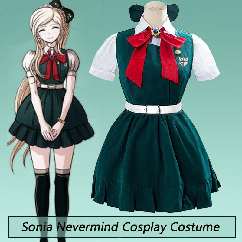 Аниме Danganronpa 2 Despair Sonia Nevermind Косплей школьный костюм для девочек JK School Uniform 5 шт. Полный комплект маскарадный костюм аниме