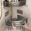 Gunmetal Wall-Mounted Triangular Bathroom Storage Rack
