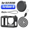 Защитный силиконовый чехол 4-в-1 для камеры DJI OSMO Action 6, полный чехол, противоударный чехол для Action с крышкой для объектива, ремешки безопасности