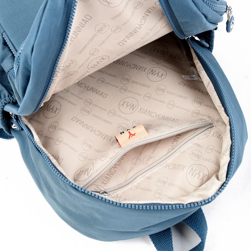 Lightweight Backpack Women Nylon Backpack Solid Color Travel Bag Student Schoolbag