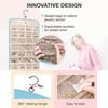 1 Pcs Hanging Jewelry Organizer Storage Roll With Hanger Metal Hooks Double-Sided Jewelry Holder For Earrings Necklaces Rings