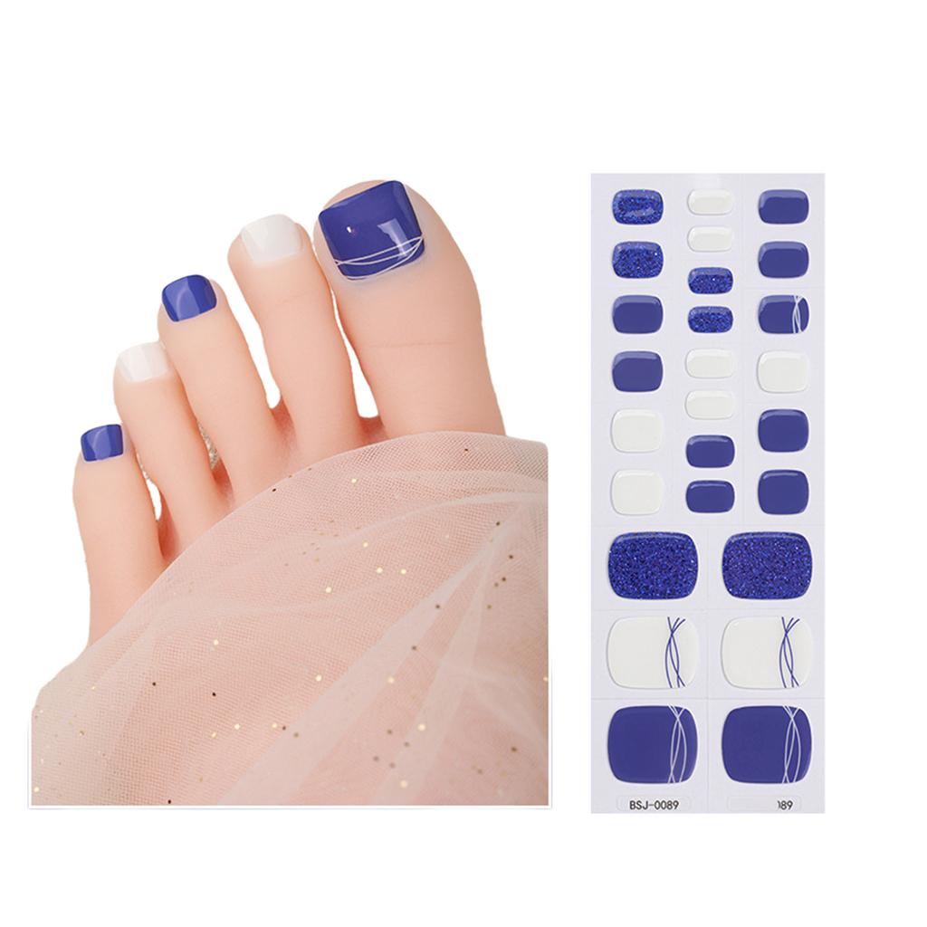 Toenail Stickers Semi Cured Gel Toenail Strips Solid Color Toenail Polish Strips Toe Nail Wraps Toenail Art Decoration