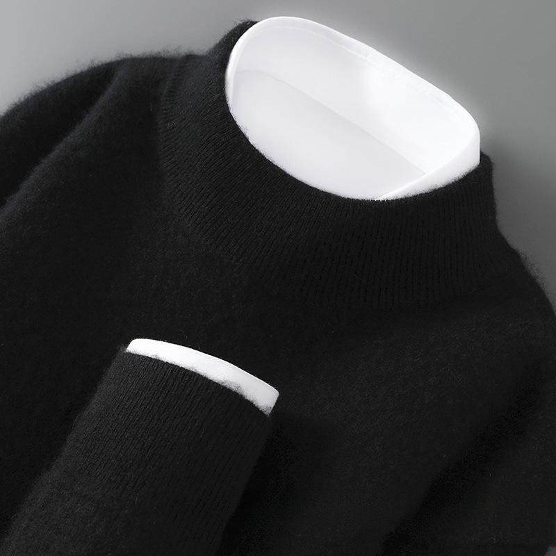 Мужской джемпер из чистой шерсти с полувысоким воротником и кашемиром – Осенне-зимний Business Casual