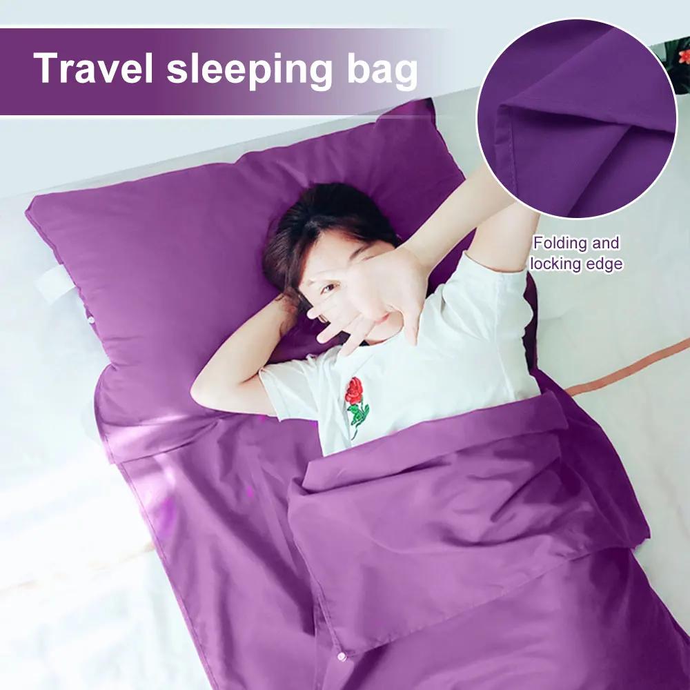 Portable Sleeping Bag Liner Outdoor Camping Hiking Hotel Single Liner Folding Lightweight Sleeping Bag Liner Sleeping Sack