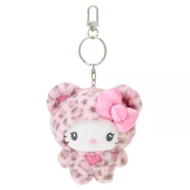Плюшевая брелок-кукла Sanrio Hello Kitty с леопардовым принтом
