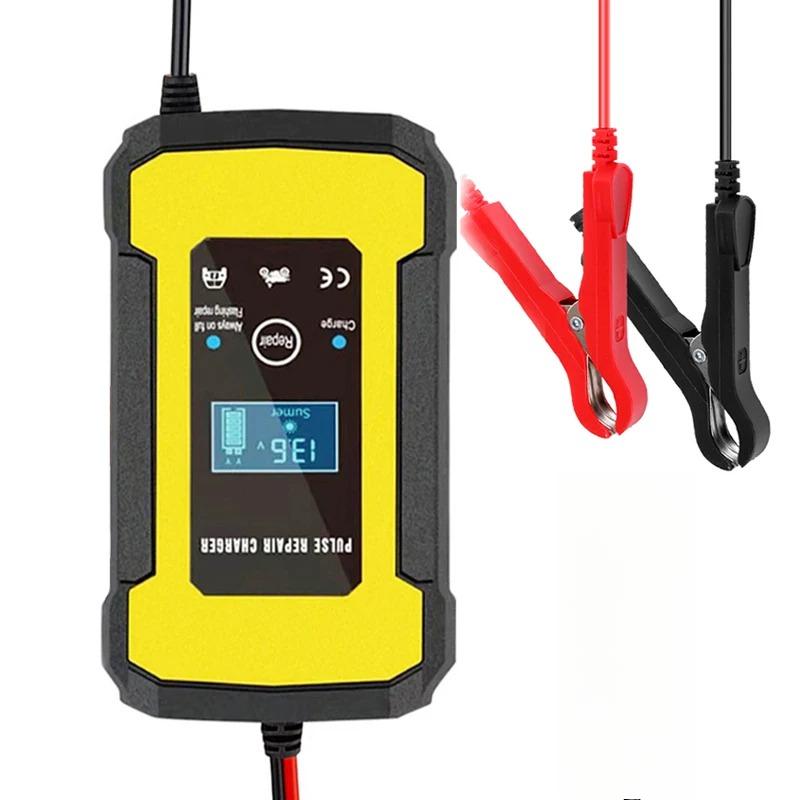 Полностью автоматическое зарядное устройство для автомобильного аккумулятора 110 В - 220 В - 12 В 6 А Интеллектуальная быстрая зарядка Мокрый Сухой Свинцово-кислотный Цифровой ЖК-дисплей