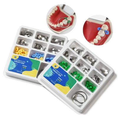 100 шт./компл. стоматологические ортодонтические секционные контурные матрицы набор матриц стоматологические пластиковые клинья резиновые клинья ортопедический материал матрицы