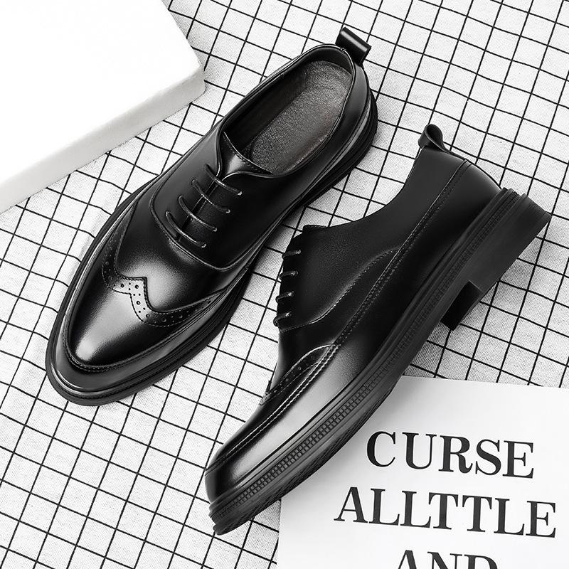 Осенние кожаные туфли мужские новые мужские кожаные туфли в британском стиле Brock резные деловые свадебные туфли прилив